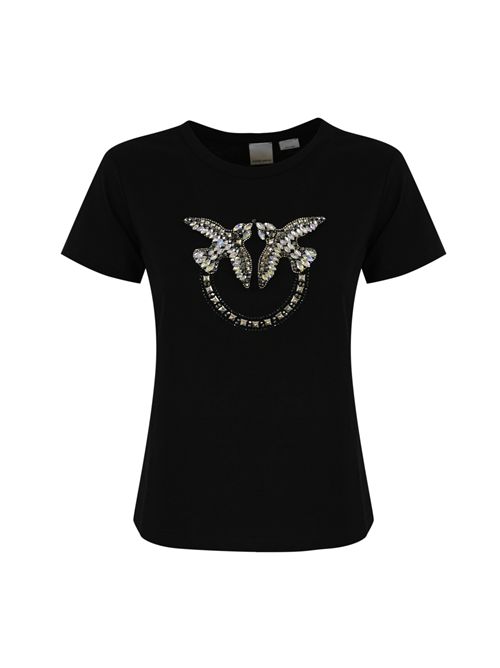 T-shirt con logo gioiello Quentin Nero PINKO | 100535 A1R7Z99